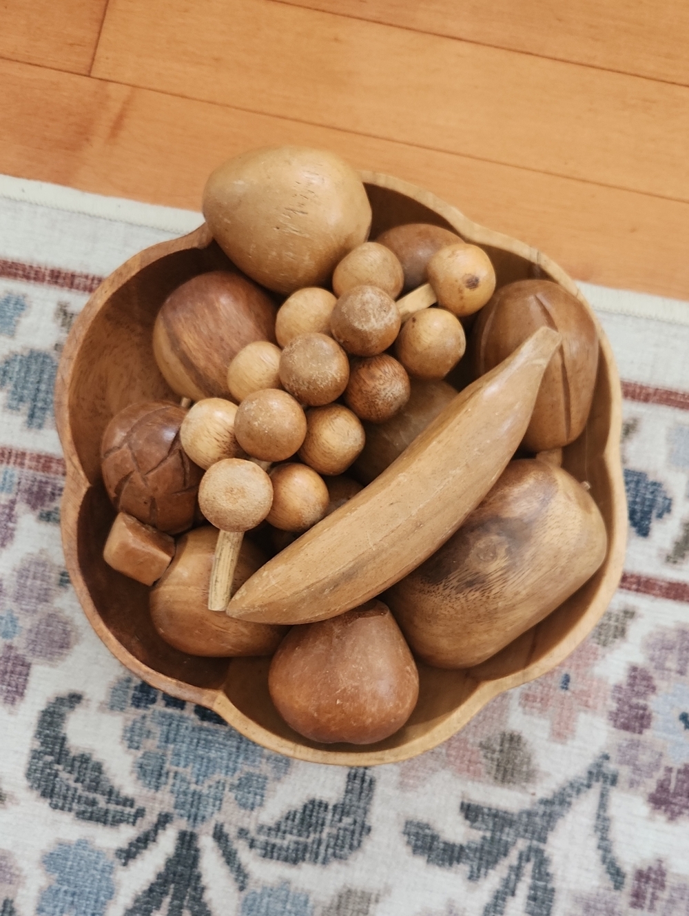 Wooden Fruit Set And Bowl